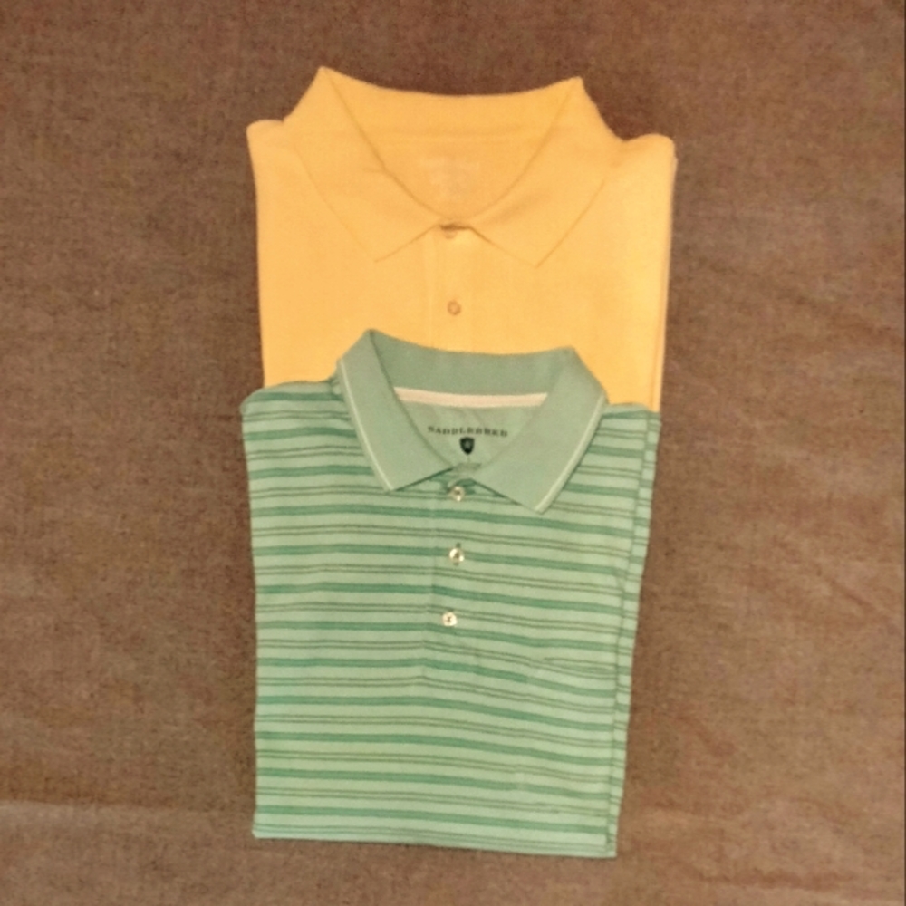 Lot of 2 Men's SADDLEBRED short sleeve shirts